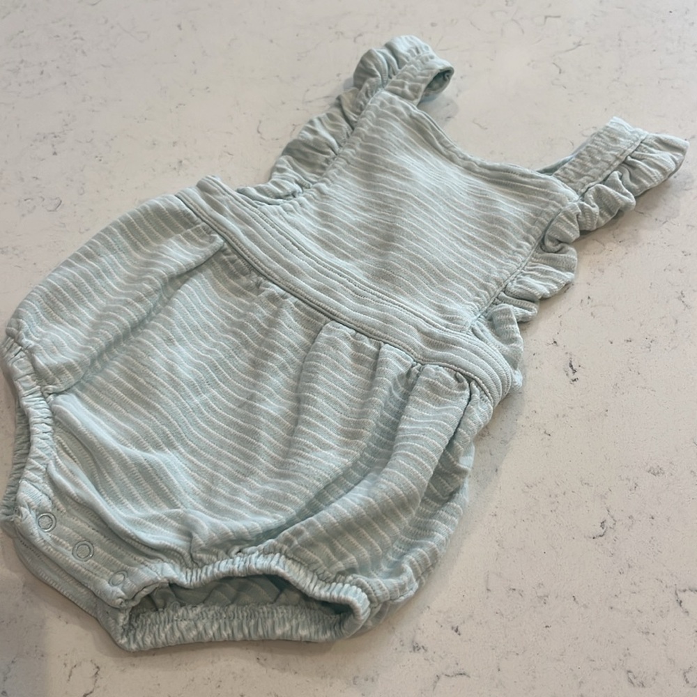 Cat & Jack light blue and white stripe bubble. Size 6-9M.